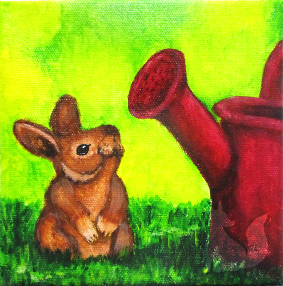 Curious Bunny Painting