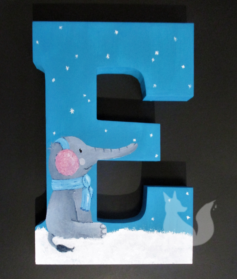 painted letter E