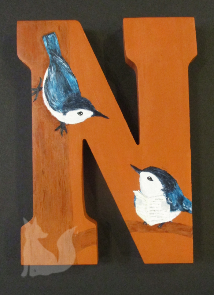painted letter N