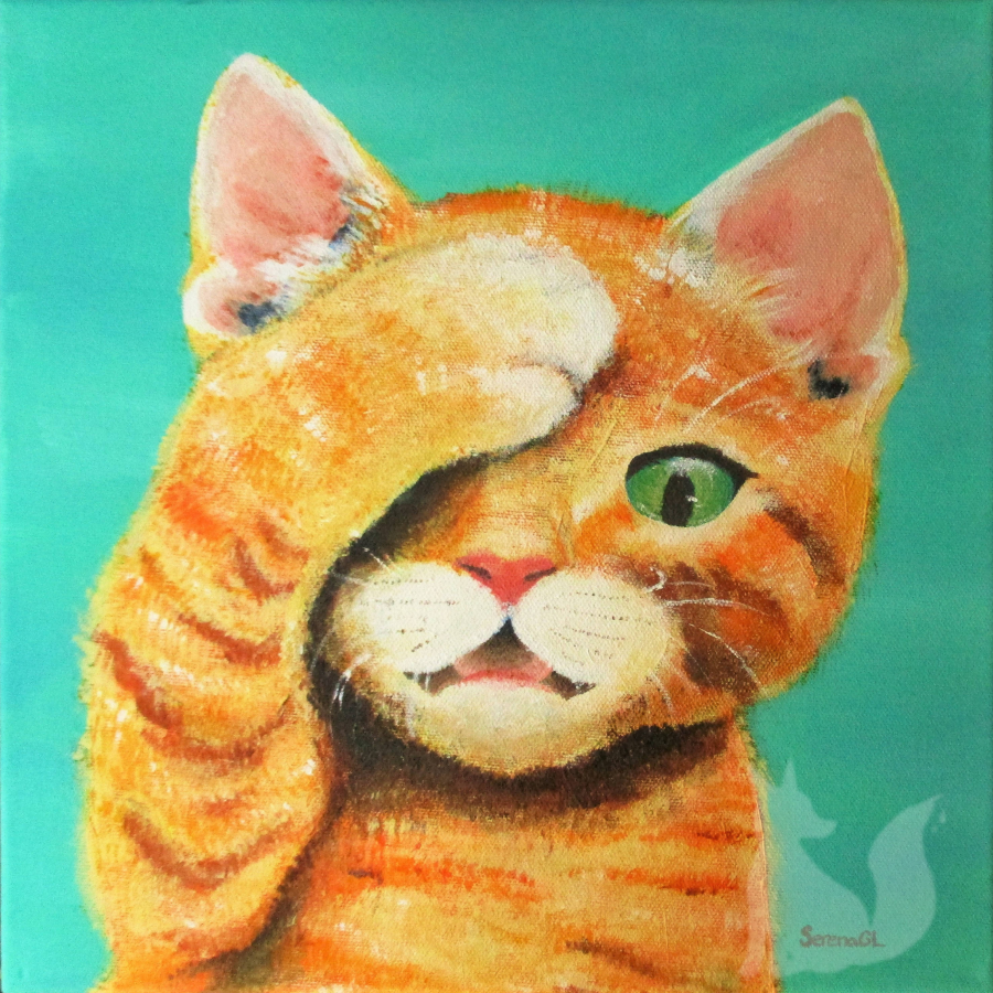 12" x 12" Kitten painting