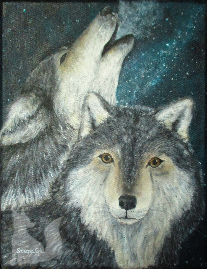 8" x 10" Wolf painting